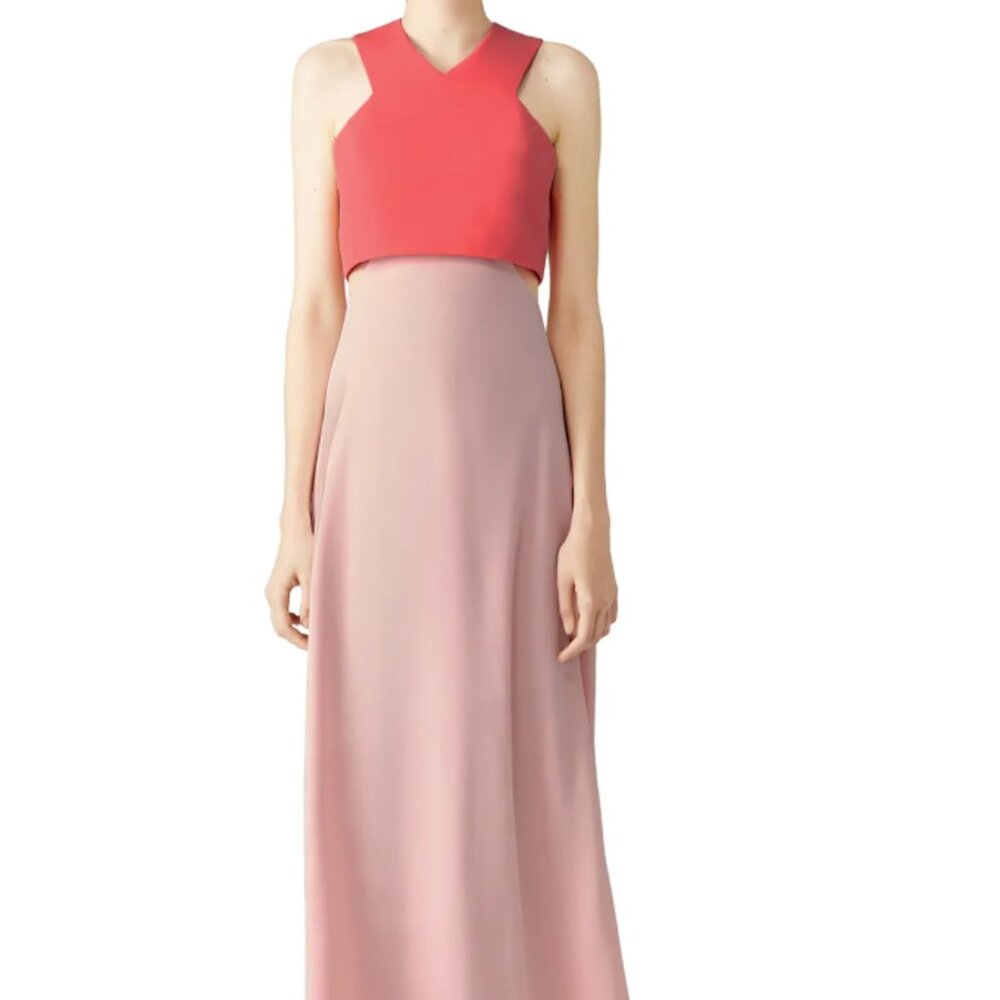 Two toned pink gown with cutouts. Size 6